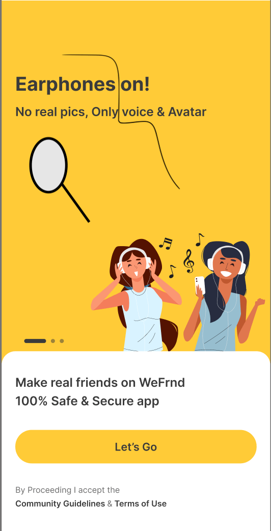 App UI showing matching features